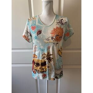 Cactus Bay Embellished Beach Themed Tshirt